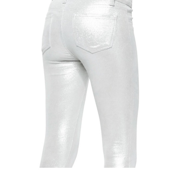 Nwot J BRAND Silver Genuine Lamb Leather skinny jeans silver shadow size 27 - Picture 13 of 13